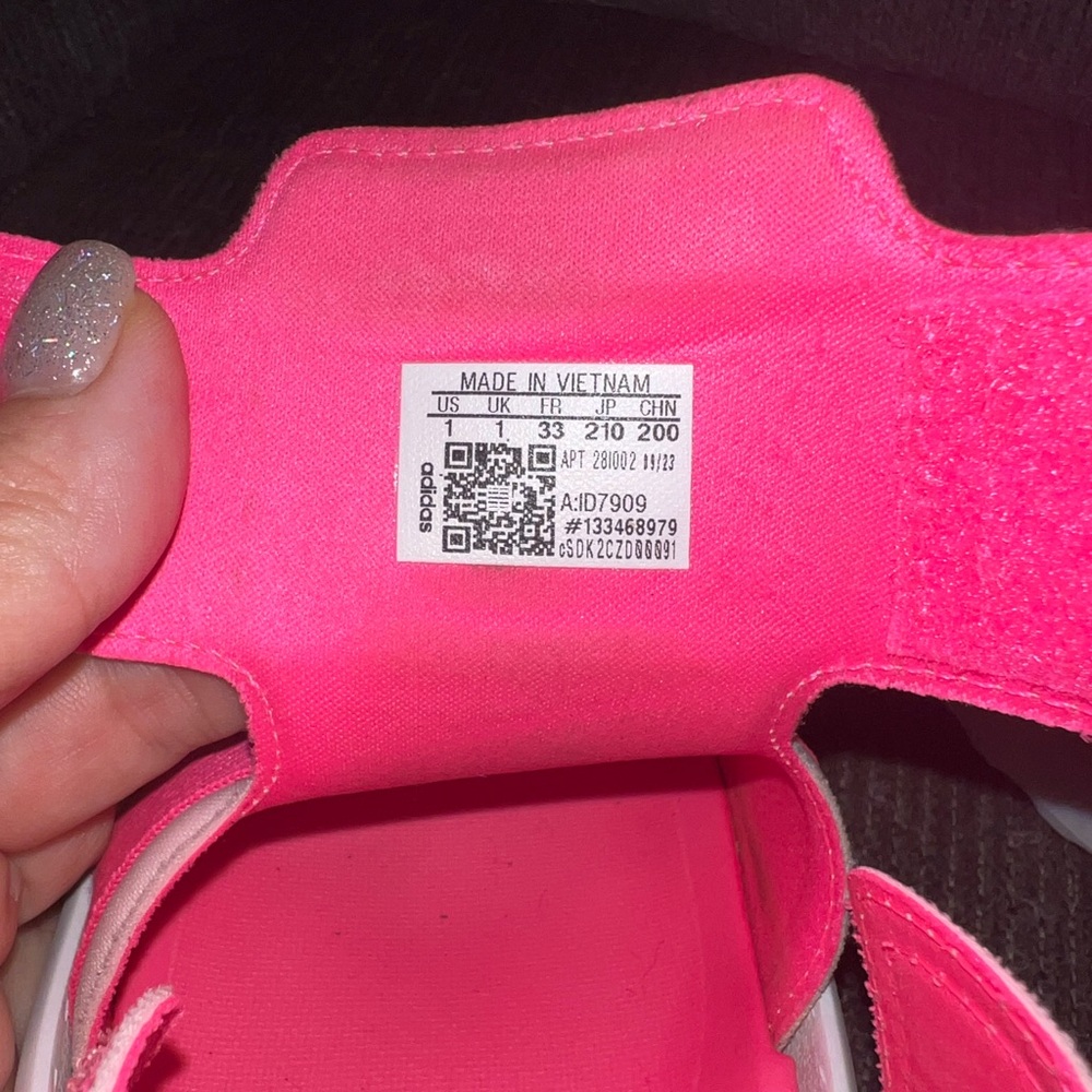 Adidas Hot Pink and White Sporty Sandals with Velcro Straps - Picture 7 of 7